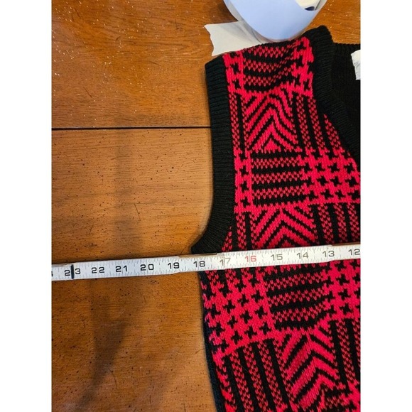 Vintage Alyssa Brooke Knit Vest Size Medium Red Geometric - Picture 5 of 7